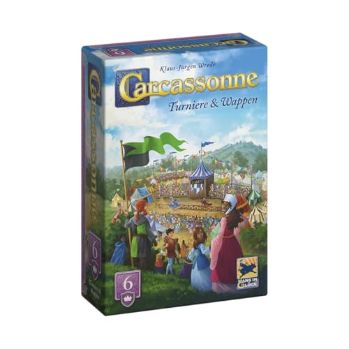Hans im Glück Carcassonne – Turniere und Wappen (Auflage 2025), 6. Erweiterung, Familienspiel, 2-6 Spieler, 7+ Jahre, 50 Minuten, Deutsch von Hans im Glück