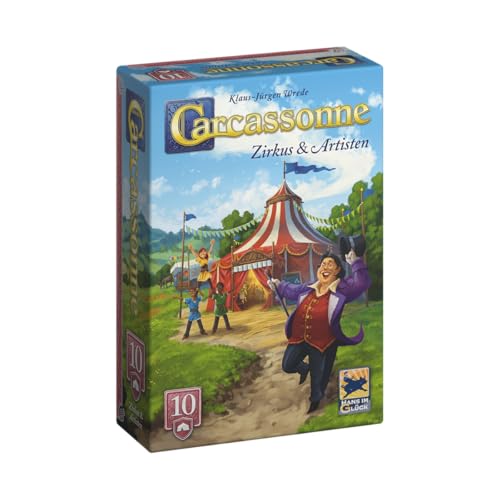 Hans im Glück Carcassonne – Zirkus und Artisten (Auflage 2025), 10. Erweiterung, Familienspiel, 2-6 Spieler, 7+ Jahre, 45 Minuten, Deutsch von Hans im Glück
