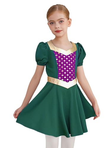 Hansber Renaissance Prinzessinnenkleid Für Mädchen Mittelalterliches Damenkostüm Elegantes Geburtstagsfestkleid Dunkelgrün 134-140 von Hansber