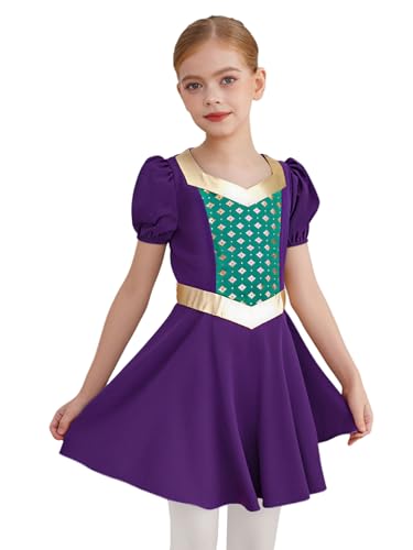 Hansber Renaissance Prinzessinnenkleid Für Mädchen Mittelalterliches Damenkostüm Elegantes Geburtstagsfestkleid Dunkelviolett 158-164 von Hansber