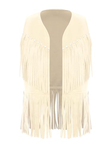 Hansber Westliches Cowboy Kinderweste Aus Synthetischem Leder Mit V Ausschnitt Hippie Kostüm Cosplay Outfit Für Halloween Beige Aprikose 158-164 Hansber Westliches Cowboy Kinderweste Aus Synthetischem Leder Mit V Ausschnitt Hippie Kostüm Cosplay Outfit Für Halloween Beige Aprikose 158-164 von Hansber