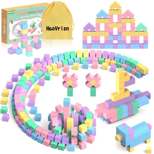 HaoVrisn 100 Stück Magnetische Bausteine Blöcke für Kinder, Magnetbausteine Magnet Spielzeug Kinder, Magnetisches Spielzeug ab 3 4 5 6 7 8 Geschenk für Jungen und Mädchen (2.5CM*2.5CM) von HaoVrisn