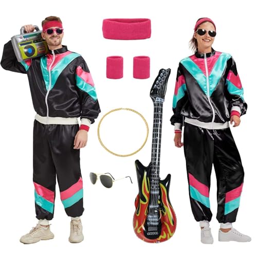 HaoVrisn Karneval Kostüm Damen Karneval Kostüm Herren 80er Jahre Outfit Damen 80er Jahre Outfit Herren Faschingskostüme Damen Faschingskostüme Männer Kostüm Damen Fasching 80er Jahre Kostüm(M) von HaoVrisn