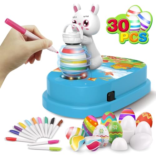 HaoVrisn Ostereier zum Bemalen Set, Eier Bemalen Maschine Kinder Mit 30 Weiße Eier, 12 Verschiedenfarbige Stifte und 30 Schlüsselbänder, Ostern Basteln Kinder Ostergeschenke HaoVrisn Ostereier zum Bemalen Set, Eier Bemalen Maschine Kinder Mit 30 Weiße Eier, 12 Verschiedenfarbige Stifte und 30 Schlüsselbänder, Ostern Basteln Kinder Ostergeschenke von HaoVrisn