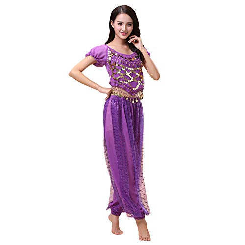 Haodasi Bauchtanz Kostüm für Damen Tanzen Top + Laterne Hosen Professionel Karneval Tänzer Outfit Suit Haodasi Bauchtanz Kostüm für Damen Tanzen Top + Laterne Hosen Professionel Karneval Tänzer Outfit Suit von Haodasi