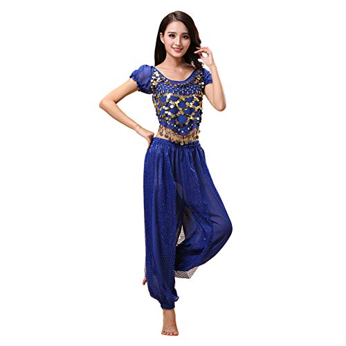 Haodasi Bauchtanz Kostüm für Damen Tanzen Top + Laterne Hosen Professionel Karneval Tänzer Outfit Suit Haodasi Bauchtanz Kostüm für Damen Tanzen Top + Laterne Hosen Professionel Karneval Tänzer Outfit Suit von Haodasi