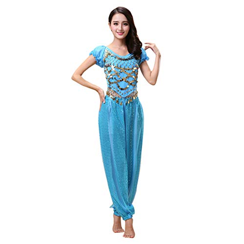 Haodasi Bauchtanz Kostüm für Damen Tanzen Top + Laterne Hosen Professionel Karneval Tänzer Outfit Suit Haodasi Bauchtanz Kostüm für Damen Tanzen Top + Laterne Hosen Professionel Karneval Tänzer Outfit Suit von Haodasi