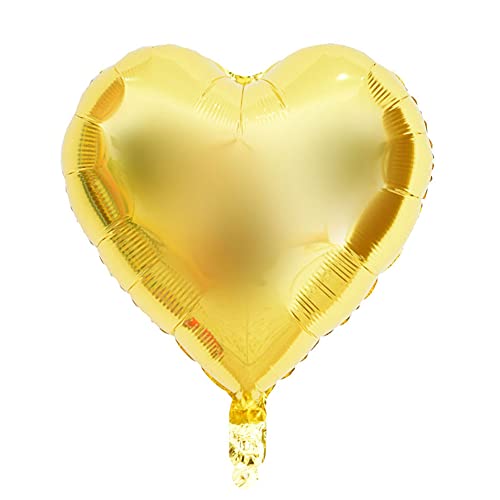 10 Stcs 10 Zoll Herzballons, Folien -Milar -Luftballons Dekoration Zum Geburtstag Valentinstag Hochzeitsfeiern Vorräte (GOLD) von Haofy