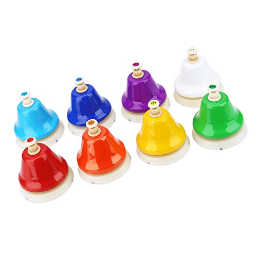 Buntes 8-Noten-Handglocken-Set – Entsprechende Noten- und Skalenposition für Einfaches Spielen – Gestimmt – Ideal für Musiklehre und -Lernen – Geeignet für Kindergärten und Buntes 8-Noten-Handglocken-Set – Entsprechende Noten- und Skalenposition für Einfaches Spielen – Gestimmt – Ideal für Musiklehre und -Lernen – Geeignet für Kindergärten und von Haofy