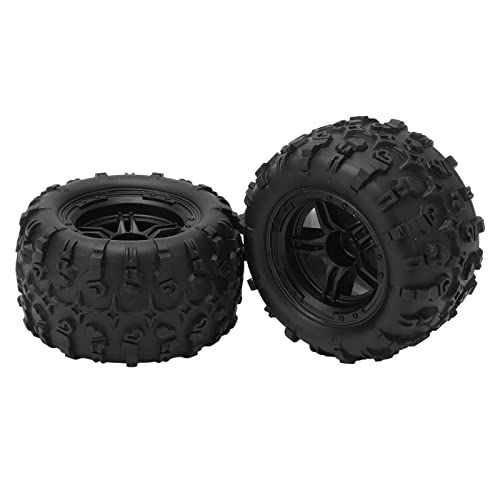 Haofy 1/16 Skala RC -Auto -Gummireifen Starke Grip Upgrade Zubehör für Reibungslose Fahren auf Rauen Straßen für SCX10 1/10 Fernbedienungsauto, 2 X Reifen von Haofy