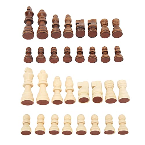 Haofy 32pcs Hölzerne Schachstücke Internationale Doppelfarbe -Schachfiguren für Liebhaber, Unterhaltungsspielzeug für Alle Altersgruppen Haofy 32pcs Hölzerne Schachstücke Internationale Doppelfarbe -Schachfiguren für Liebhaber, Unterhaltungsspielzeug für Alle Altersgruppen von Haofy