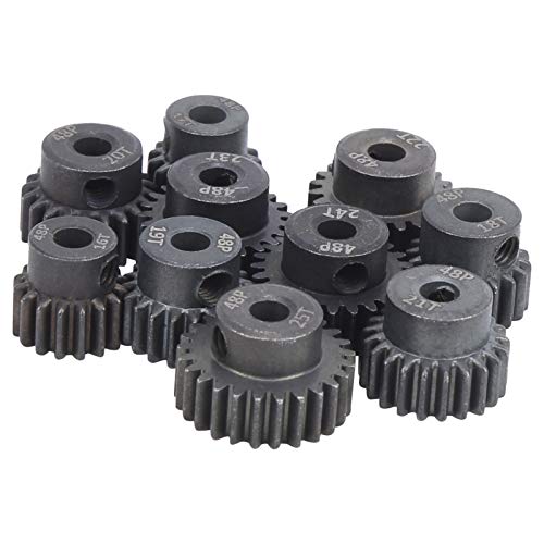 Haofy 48P Pinion Gear Set, 10Pcs Set 16T‑25T 7075 48P Steel Rc Car Motor Gear Pinion for 1/8 1/10 Brushless Motor Haofy 48P Pinion Gear Set, 10Pcs Set 16T‑25T 7075 48P Steel Rc Car Motor Gear Pinion for 1/8 1/10 Brushless Motor von Haofy