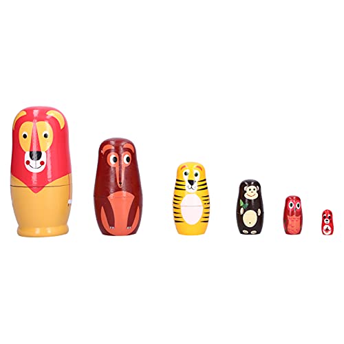 Haofy 6PCS Kids Nisting Dolls Set Holzhandwerk Süßes Tiermuster Kinderfestgeschenke Haofy 6PCS Kids Nisting Dolls Set Holzhandwerk Süßes Tiermuster Kinderfestgeschenke von Haofy