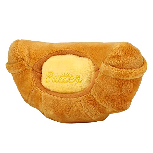 Haofy Croissant Quadable Toy, Weiches Plüschhundspielzeug, Mehrzweckhunde Kauen Quietschspielzeug, Sicher für Welpen, Katzen, Fördert die Bindung, Intellektuelle Entwicklung, 15x8cm von Haofy