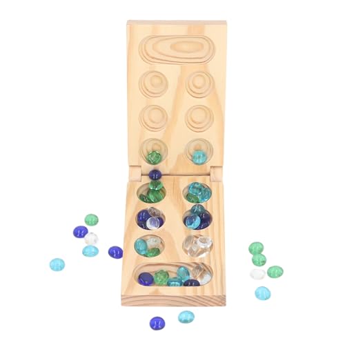 Haofy Das Afrikanische Steinspiel Holzrätsel Schachbrett Spielzeug Verbessert die Fähigkeiten des Logischen Denkens - Ideal für Bildungstraining (Klein) von Haofy