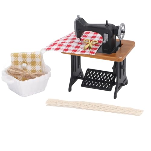 Haofy Dollhouse Nähmaschinenmodell Handgefertigtes Mini Schneider Treadle Möbelzubehör für Vintage Decor Plastikmaterial Haofy Dollhouse Nähmaschinenmodell Handgefertigtes Mini Schneider Treadle Möbelzubehör für Vintage Decor Plastikmaterial von Haofy