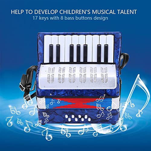 Haofy Einfach zu Lernend 17 Key Bass Piano Accordon - Leichtes und Langlebiges ABS - Einstellbares Riemen Entwickeln Sie Musikalisches Talent Geeignet für Anfänger Geeignet (Dunkelblau) von Haofy
