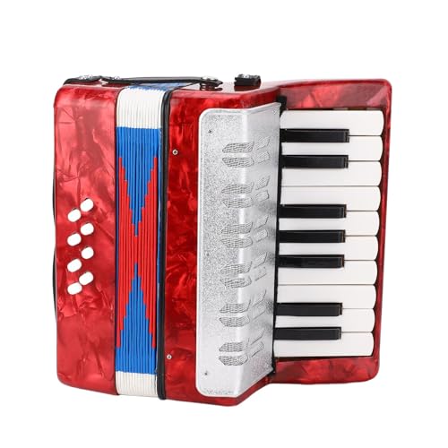 Haofy Einfach zu Lernend 17 Key Bass Piano Accordon - Leichtes und Langlebiges ABS - Einstellbares Riemen Entwickeln Sie Musikalisches Talent Geeignet für Anfänger Geeignet (Rot) von Haofy