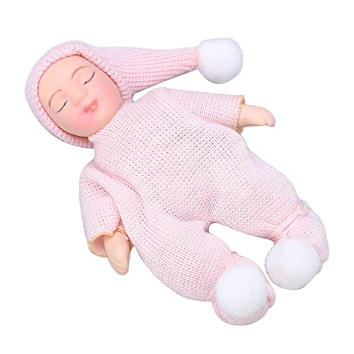 Haofy Entzückende Schlafpuppe in Rosa Pullover, Mobile Mitglieder, Ideales Accessoire für Häuser von Haofy