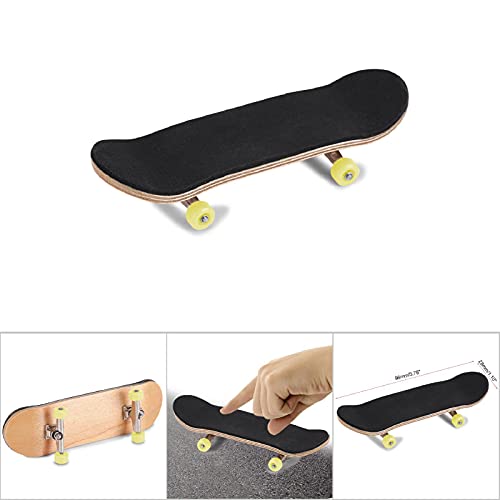 Haofy Fingerbretter Finger Skateboard Mini Fingerplatte 5-Layer Ahornholz mit Vollständig Geschlossenen Lagerrädern für Erwachsene Stressabbau Stressabbau (Yellow) von Haofy