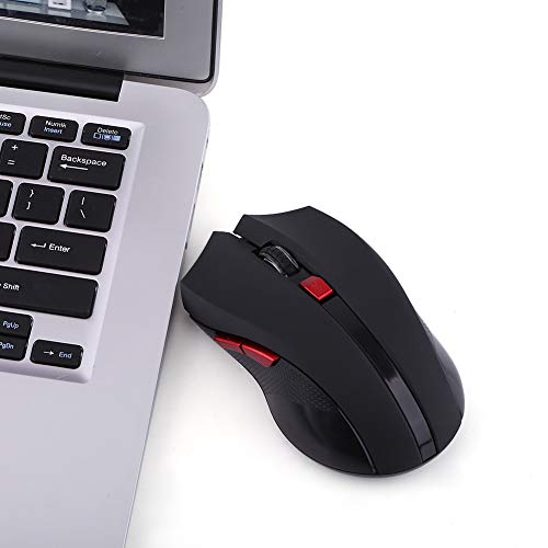 Haofy Funk Optische Gaming -Maus, 2,4 GHz Drahtlose Mechanische Mäuse mit 6 Tasten, Geeignet für Internet -Surfen und Spiel (Black) von Haofy