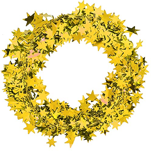 Haofy Gold Star Girland für Weihnachtsbaumdekorationen Flexibler Drahtsternkranz mit Spiegelfinish, DIY -Formen, für Weihnachten, Hochzeit, Party, Zuhause (M) von Haofy