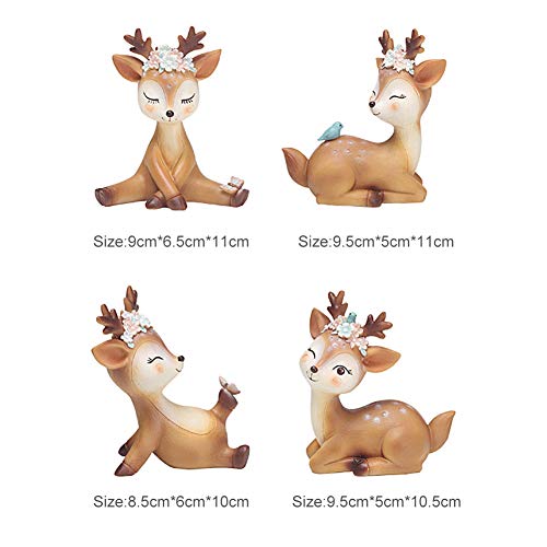 Haofy Hirschkuchen-Toper Dekoration, Handbemalte Hirsch-Hirsch-Figur, Ideales für Wohnkultur, Auto Puppe, Bürodekor, Nicht zu Identische Ornament-Hirschkuchen (Wie gezeigt #11) von Haofy