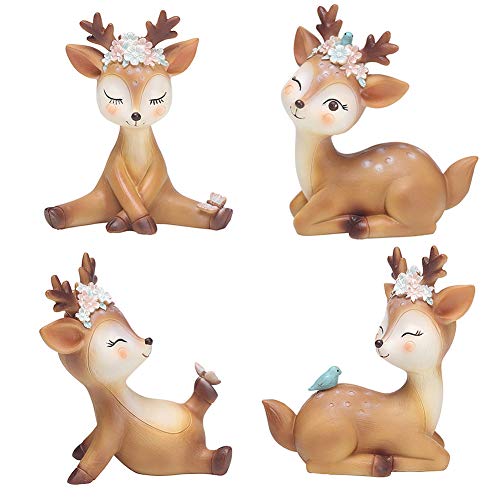 Haofy Hirschkuchen-Toper Dekoration, Handbemalte Hirsch-Hirsch-Figur, Ideales für Wohnkultur, Auto Puppe, Bürodekor, Nicht zu Identische Ornament-Hirschkuchen (Wie gezeigt #12) von Haofy