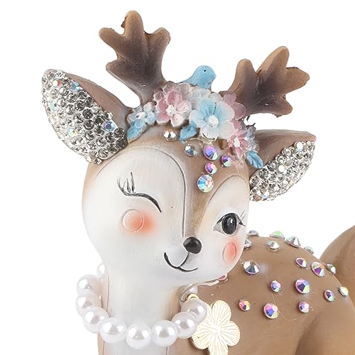 Haofy Hirschkuchen-Toper Dekoration, Handbemalte Hirsch-Hirsch-Figur, Ideales für Wohnkultur, Auto Puppe, Bürodekor, Nicht zu Identische Ornament-Hirschkuchen (Wie gezeigt #14) von Haofy