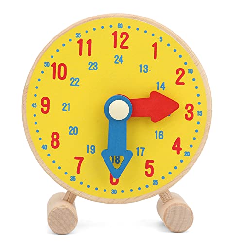 Haofy Hölzerne Uhr Spielzeug Baby Lernuhr Model Bildungsspielzeug mit Sicherem Hölzernen Geeignetem für über 3 Jahre Alt, um die Zeit mit Farbzahlen und Formen zu Verstehen von Haofy
