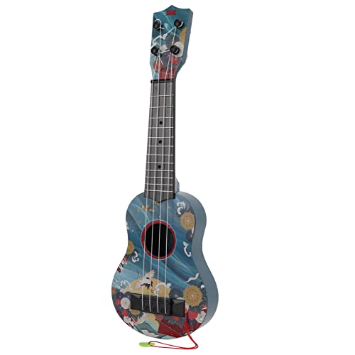 Haofy Kids Mini Plastikgitarrenspielzeug Ukulele für Vorschulkinder Holzfarbe 4 Saiten, ABS Nylon Material (Blue) von Haofy