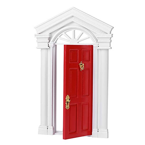 Haofy Mini Birch Door Exquisites Puppenhaus DIY -Accessoire für 1:12 Scale -Szene Schöpfer in Natürlichen Farben und Luxuriöser Form (Rot) von Haofy