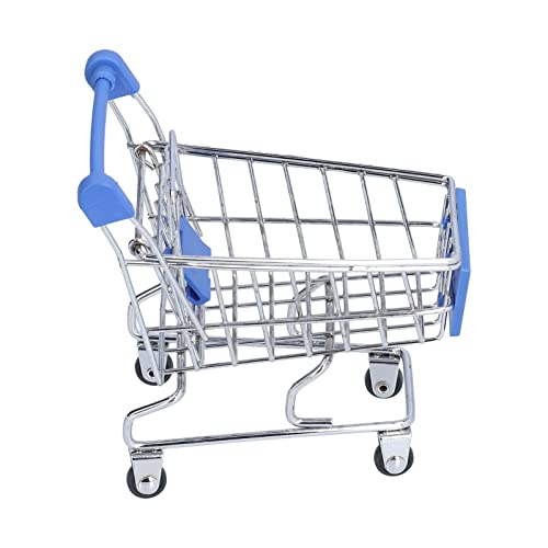 Haofy Mini -Lebensmittelwagen Robuste Dauerhafte Eisenblaue Mini -Einkaufsbetriebswagen für Küchenbürospielzeug von Haofy