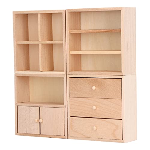 Haofy Miniatur Holzpuppenhaus Schrank Set Delicate Design Lifelike Mini Furniture Tolles für Dollhouse -Liebhaber von Haofy