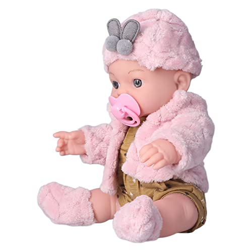 Haofy Mode Echte Babypuppe mit Hellen Augen, 12 -Zoll -Neugeborenen Babyspielzeug für Familienaktivitäten, Weicher Körper und Abnehmbare Kleidung (#3) von Haofy
