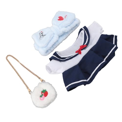 Haofy Plüschpuppenkleidung Kleid Süßes DIY -Set für 12 -Zoll Plüsch Puppen Rollenspiele Baumwollmaterial Spielen (Herzstirnband) von Haofy