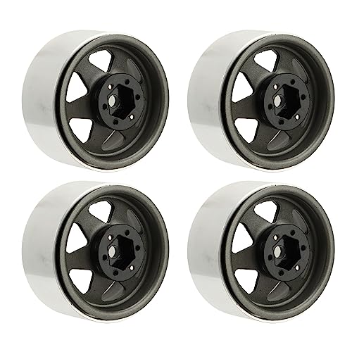 Haofy RC Car Beadlock Wheels Felge, RC Beadlock Wheel Rim Deep Dish Hub Einfache Installation 4-teiliger Versatz - 8,9 Mm Enge Passform für SCX10 (Grey) von Haofy