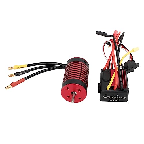 Haofy RC ESC, Edelstahlwelle, Bürstenloser Motor, Elektronischer Geschwindigkeitsregler-Satz für 1/12 Autos (3700 kV) von Haofy