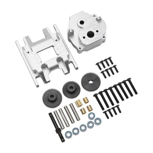 Haofy RC-Getriebe-Getriebesatz, Rostbeständige Interne Stahlgetriebe, Getriebegehäuse und Basissatz, Effizient und Leise, für 1/18 RC-Car-Upgrade-Teile (Silver) von Haofy