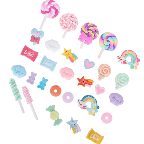 Haofy Simulation Süßigkeiten Set für , Plastik -Süßigkeiten -Spielzeug Handspiel, DIY Tun das Spielen Set, 29pcs Craft Candy Shop Decor für Handy Shell Shop Bulletin Board, Early Education Toys von Haofy