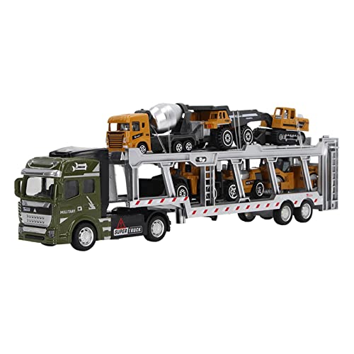 Haofy Toy Back Carrier Transport Vehicles Simulationsfunktion Das Spielzeug für Das Lebhafte Bauspiel (Grün, mit Classic Engineering Car) von Haofy
