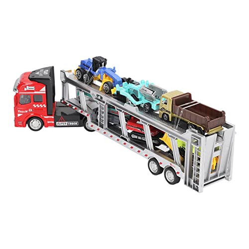 Haofy Toy Back Carrier Transport Vehicles Simulationsfunktion Das Spielzeug für Das Lebhafte Bauspiel (Rot, mit technischem Fahrzeug neuen Typs) von Haofy