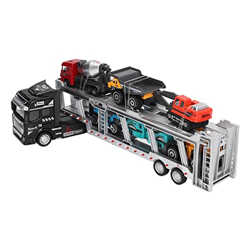 Haofy Toy Back Carrier Transport Vehicles Simulationsfunktion Das Spielzeug für Das Lebhafte Bauspiel (Schwarz, mit modernem Technikfahrzeug) von Haofy