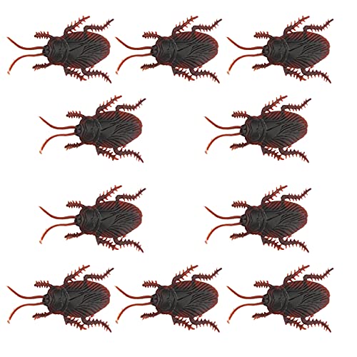 Haofy Tricky 10pcs Kakerlaken Modellsimulation Gefälschte Kakerlaken Modell für Witze und Streiche, Großer Spaß für Plastik (Kakerlake) von Haofy
