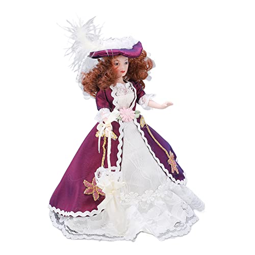 Haofy Victorian Style Movable Glied Ceramic Puppe, Miniatur -Porzellan -Menschen mit Plüschspielzeugdecke, Puppenhaus Accessoire seit über 3 Jahren von Haofy