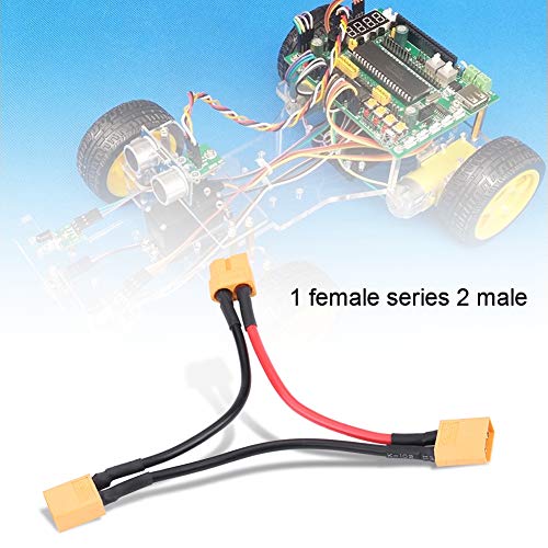 Haofy XT60 Series 2PCS/Set -Kabeladapter für RC Lipo, Doppelausgangsspannung, Silikonmaterial, 1 Frauen Bis 2 Männlich, RC -Zubehör (Eine weibliche Schnur Zwei männlich) von Haofy