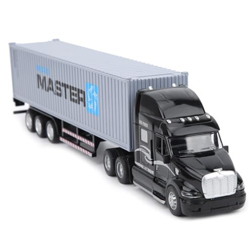 Haofy Ziehen Autospielzeug mit Licht- und Klangwirkung, Legierungsauto -Model -Container -Autospielzeug für Dekoration und Sammlung, Ideal für Alter 3+ ((Schwarz + grau)) von Haofy