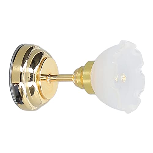 Miniatur-Blumen-Design, Puppenhaus-Kuppelleuchte für DIY-Traum-Wohndekoration, Metall-Glas-LED-Miniaturleuchte für Wohnzimmer, Schlafzimmer, Balkon von Haofy
