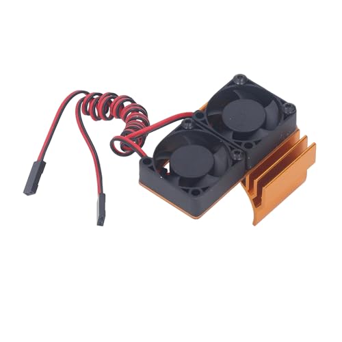 RC Auto Kühlventilator, Light ESC Ventilator aus Kunststoff und Aluminium-Legierung, Hitzebeständig für RC Auto Update (GOLD) von Haofy