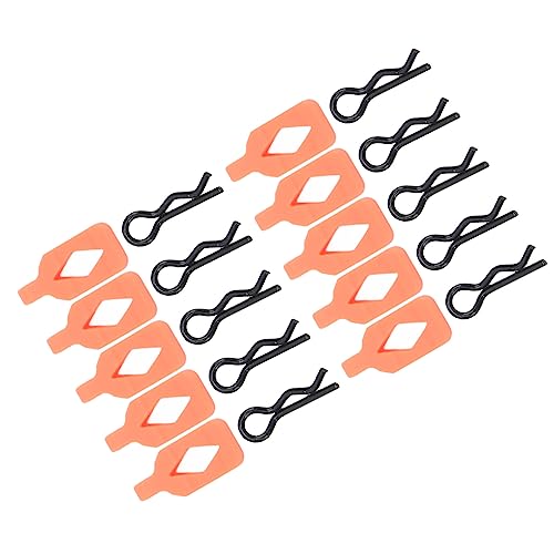 RC Clip Einfach zu bedienen 10 Stück Langlebig, Bruchfest Leichte RC Clip Gebogene R Pins für RC 1/18 (ORANGE) von Haofy